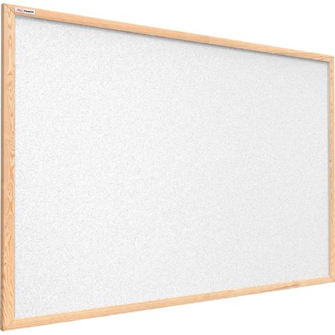 Tableau en Liège Blanc avec Cadre en Bois 90x60cm
