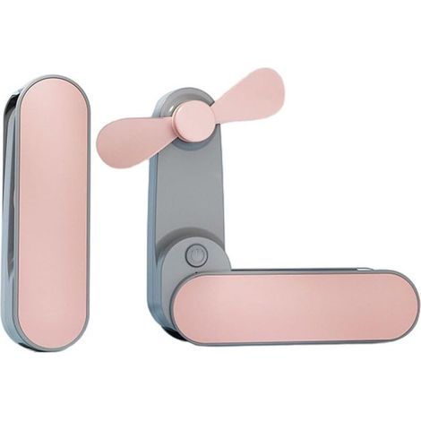 Faltbarer, tragbarer USB-Ventilator, klein und leicht, ideal für Reisen – rosa – 11,4 x 3,4 x 3,2 cm (1/5)