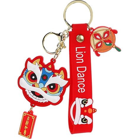 Porte-clés animal mignon  Pendentif breloque animal dansant pour le Nouvel An, pendentif pour sac, pendentif décoratif pour voiture
