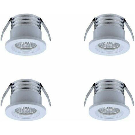 Set of 4 mini 3 W recessed LED spotlights – 3000K warm light – Aluminum and glass – Diameter 38mm – For interior lighting (1/3)
