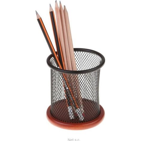 Tazza organizer nera e in legno