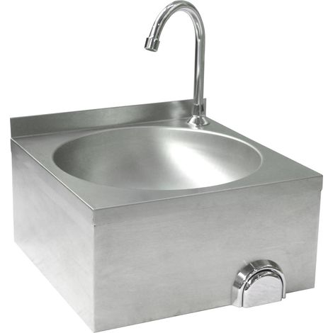 Fregadero de cocina de pared de acero inoxidable sin contacto Hendi 810316 (1/2)
