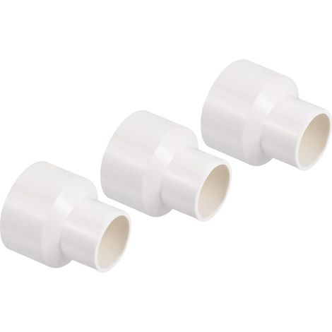 PVC Reducer Pipe Fitting 50x32mm White 3 Pack (1/5)
