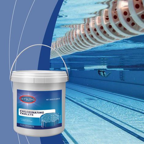 Multifunktionale Brausetabletten für Schwimmbäder, schnell auflösende Reinigungstabletten für die Schwimmbadpflege und Wasserqualitätsverbesserung – 300 g -- BIEMMEDUE (1/5)