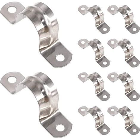 10 Piece 16MM 304 Stainless Steel U-Tube Clamp, Ring Connecting Pipe Clamp, U-Tube Clamp Ring Fastener, Board Pipe Fastener, Pipe For Fixing Ø 16mm (1/5)