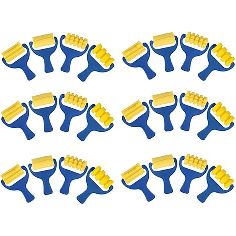 Ensemble de 24 Pcs ÉPonge Peinture Rouleau Brosse Bricolage Enfants Pinceaux de Peinture Enfant Art Artisanat Peinture Outil (1/5)