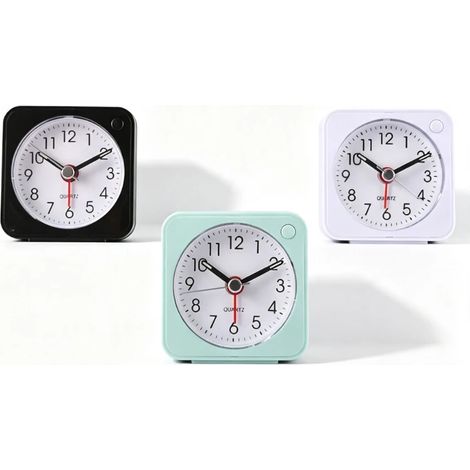 Mini-Wecker, batteriebetriebener Kinderwecker mit Schlummer- und Lichtfunktion, geräuschloser Morgenwecker, kein Ticken, geräuschloser Wecker für den Haushalt. (1/5)