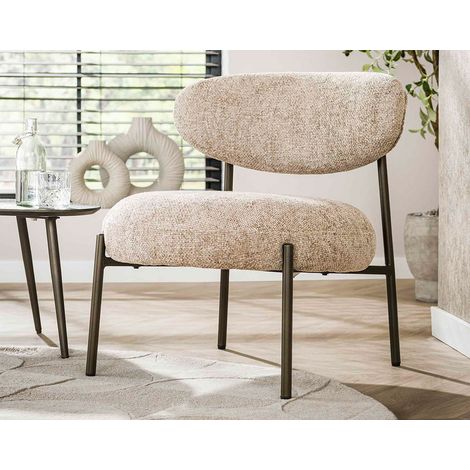 Adelia - fauteuil - pieds en métal - en tissu texturé - sable (1/5)