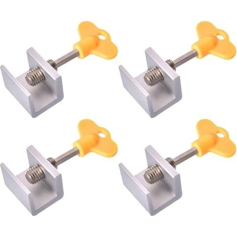 Serrure Fenetre Coulissante 4Pcs Bloque Porte Coulissante Verrou Fenêtre Réglable Bloque-Portes Coulissantes Réglables Alliage (1/4)