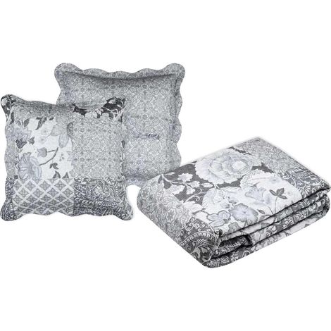 Set couvre lit boutis Octavia et 2 taies taille 220 x 240 cm