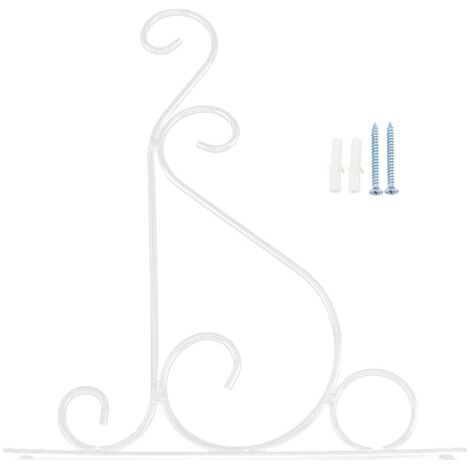 Crochet De Fleur De Support De Suspension De Suspension De Plante De Fer pour La Décoration De Jardin à La Maison 25  21cm(Blanc)