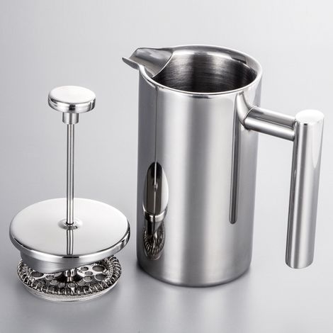 Cafetière à piston française 800 ml, cafetière isotherme à double paroi en acier inoxydable (1/5)