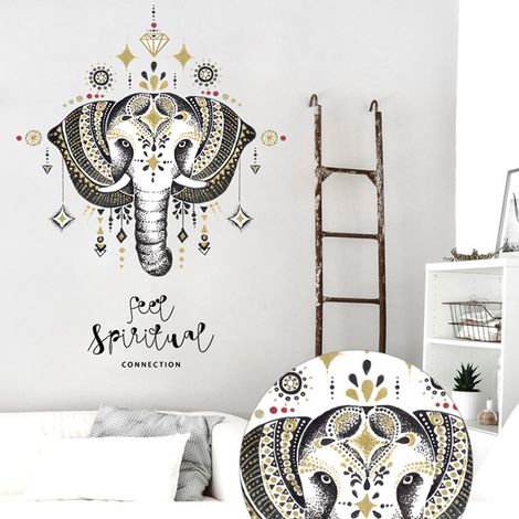 Wandtattoo Elefant im nordischen Stil für Wohnzimmer, Schlafzimmer – Dekorativer Wandaufkleber (1/5)