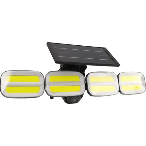Solarbetriebene Außenleuchte mit Bewegungsmelder, 4 Leuchtenköpfe, 800 lm, 6500 K, 360°-Weitwinkelbeleuchtung, IP65 wasserdicht, 200 LEDs (1/5)