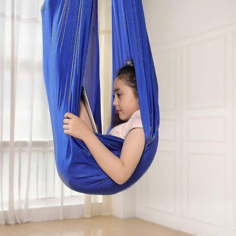 Hamac balançoire pour enfants Barsinfi, hamac balançoire d'intérieur, bleu royal (1/5)