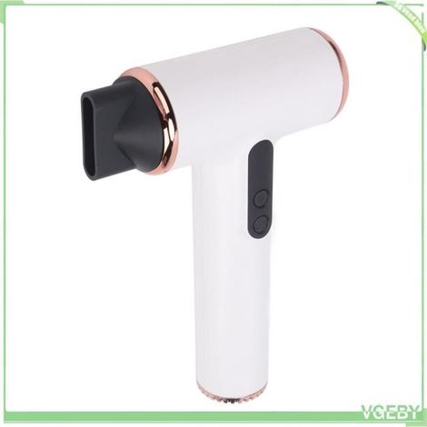 Sèche-cheveux sans fil - V GEBY - Mini rechargeable USB - 3 vitesses - 3 températures - Blanc (1/4)