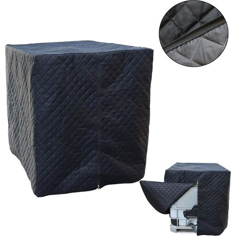 Bache pour Cuve 1000L IBC, Protection contre le gel, Anti-UV Housse Protection Cuve, Bâche de Protection Cuve IBC avec Fermeture éclair, 120 x 100 x 116 cm(Noir) (1/5)