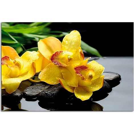 Tableau orchidées jaunes - 50 x 40 cm (1/4)