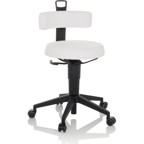 Tabouret de travail / chaise d'équilibre TOP WORK FLEX PU blanc hjh OFFICE (1/5)