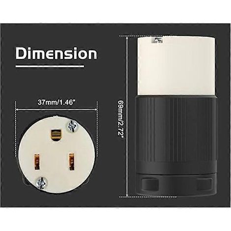 Lot de 2 Prises Mâles NEMA 5-15R, 15A 125V, 2 Pôles 3 Fils, Connecteur Cordon Sortie (1/5)