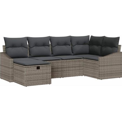 Maison Exclusive - Sofa Set mit Kissen mit Speicher Grau Poly-Rat
