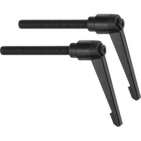 Pieces - Clamping Handle - Adjustable Knob - M10 Male Thread - Ratchet Mechanism for Lathe and Industrial Machinery - Black - 80mm (1/5)
