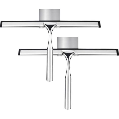 Pack 25cm Chrome & Stainless Steel Shower Scraper for Bathroom, Kitchen, Mirror, Car, Window & Glass Cleaning - Glass Cleaner (1/5)
