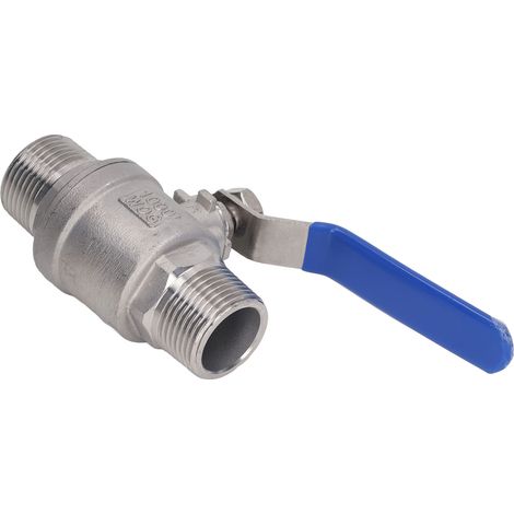 Vanne à bille mâle 1 pouce en acier inoxydable, étanchéité optimale, filetage NPT, pour eau, huile et gaz. (1/5)