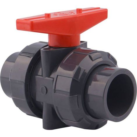 Vanne sphérique PVC – Diamètre 40 mm, connexion à coller – Joints toriques EPDM (1/5)