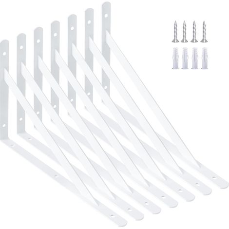 Supports d'étagère avec 7 vis pour fixation murale, 30 cm (1/5)