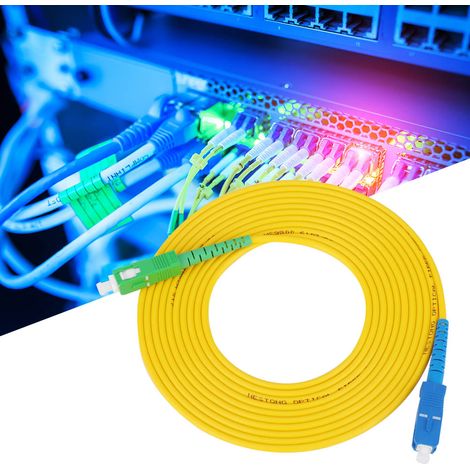 Câble fibre optique 20m, cordon de brassage monomode SC APC vers SC UPC, saut de liaison (1/5)