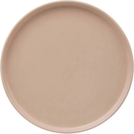 Lot de 6 assiettes plates 26,5cm en grès – Forme ronde – Compatible lave-vaisselle et micro-ondes – Couleur nude – Secret De Gourmet