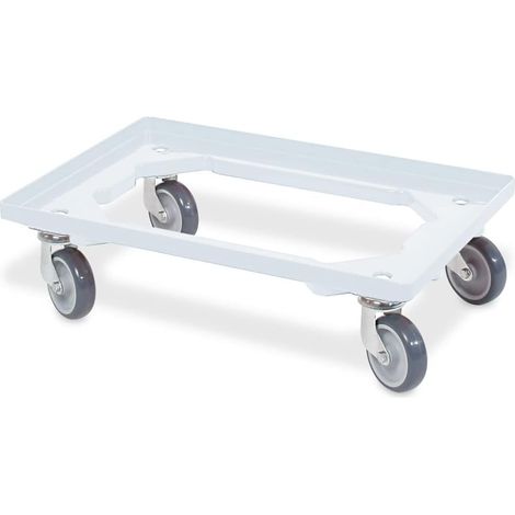 BRB Transportroller für Behälter 60x40 cm, offen, 4 Lenkrollen, 250 kg Tragkraft (weiß)
