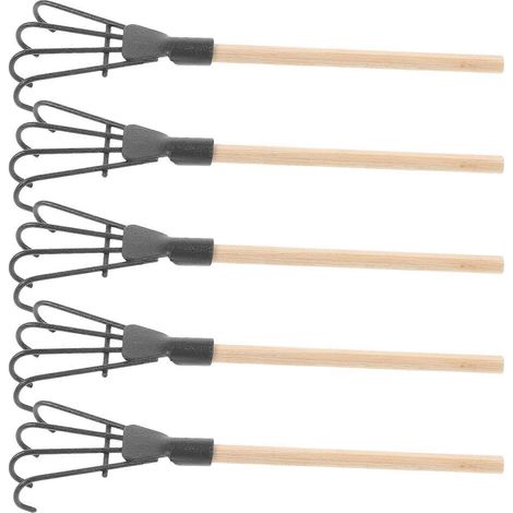 Lot de 5 râteaux miniatures pour travaux manuels, râteaux lisses pour lisser les aménagements paysagers et râteaux à sable pour jardin zen (1/5)
