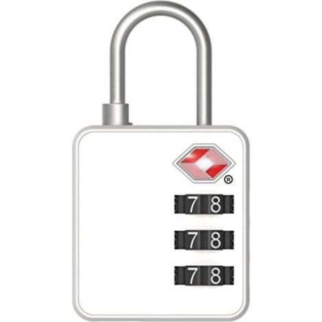 Cadenas voyage personnalisable à combinaison 3 chiffres Travelmax Tsa approuvé fermeture à combinaison 30 mm Blanc (1/5)