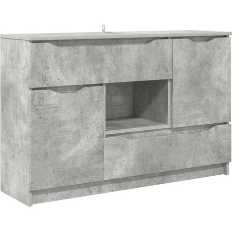 Buffet,Meuble de Rangement,Bahut avec tiroir Gris béton 100 x 30 x 65,6 Bois d'ingénierie CFW731883 (1/5)