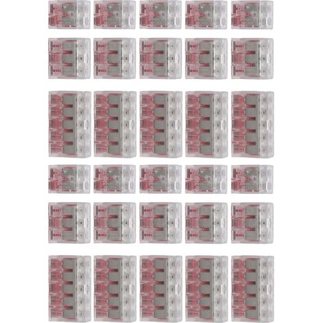 Lot de 30 connecteurs à levier pour câbles en cuivre souple multibrins, 3 types au choix. Connecteurs compacts et sécurisés pour épissure de câbles en cuivre souple multibrins. (1/5)