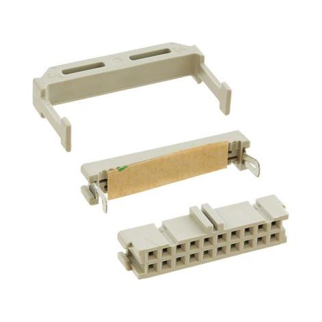 Connecteur IDC 3M Femelle, 20 contacts, 2 rangées, pas 2.54mm, Montage sur câble, série 3000 ( Prix pour 1 )