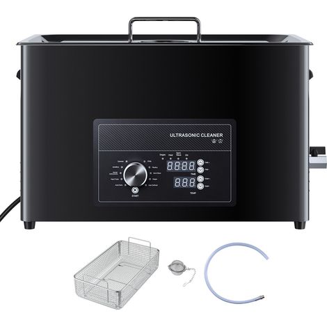 Nettoyeur à ultrasons professionnel 30L, cuve en acier inoxydable avec panier et bille de nettoyage, réglage par bouton rotatif, pour montres, rasoirs, bijoux, pièces de monnaie et plus (1/5)