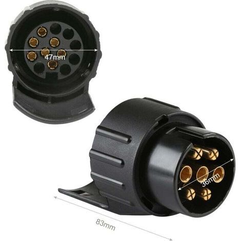 Adaptateur Remorque Imperméable 7 Broches vers 13 Broches Universel Compatible Voiture Camion (1/3)