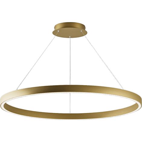 Suspension Led Criseide S/S 100W 5200Lm 3000K En Aluminium Doré Brossé, Variable Avec Phase Cut Et Push - Gealuce (1/3)