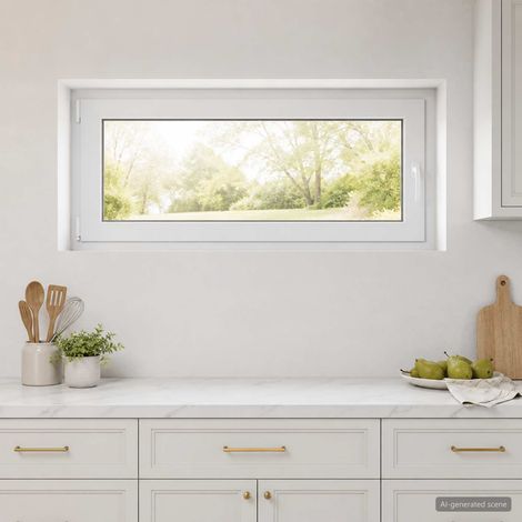 vidaXL Couleur intérieure de la fenêtre de sous-sol blanche RISOR (1/5)