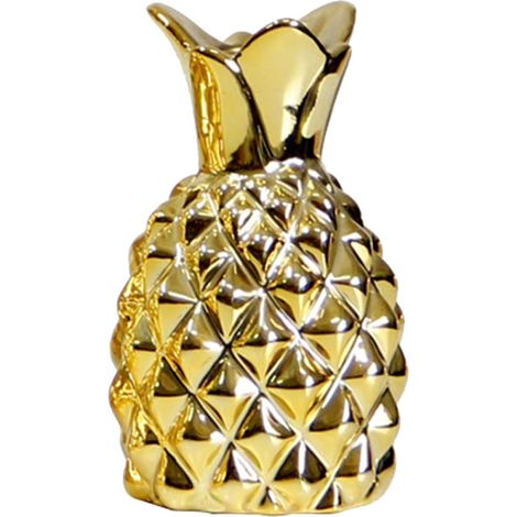 Vase Décoratif en Céramique Dorée Forme Ananas, Grand Modèle, Vase Floral D’intérieur pour Bouquet de Fleurs Séchées, Pot Unique pour Décoration Maison et Bureau (1/5)