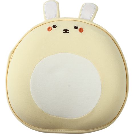 Oreiller bébé circulaire jaune 25x24x3x1,5cm/9,84x9,44x0,6in, anti-transpiration, soutien ferme, respirant, confortable pour siège auto et lit. (1/5)