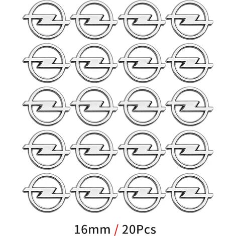 (Opel - 16 mm - 20 pièces) - Logo autocollant ABS de 16 mm pour Opel Insignia, Astra J, F, Antara, Meriva, Zafira H, G, Corsa, Vectra OPC (1/5)