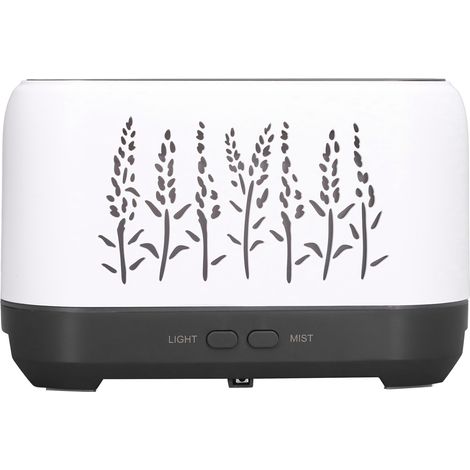Humidificateur 200 ml, lampe d'ambiance à flamme creuse alimentée par USB, atomisation ultrasonique, humidificateur d'aromathérapie blanc