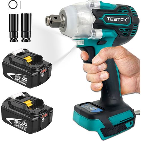 Avvitatore a percussione, trapano a percussione cordless 21V, ruota agli ioni di litio a velocità variabile + 6 punte + 2 batterie 5500mAh (senza caricabatterie), compatibile con le batterie Makita.