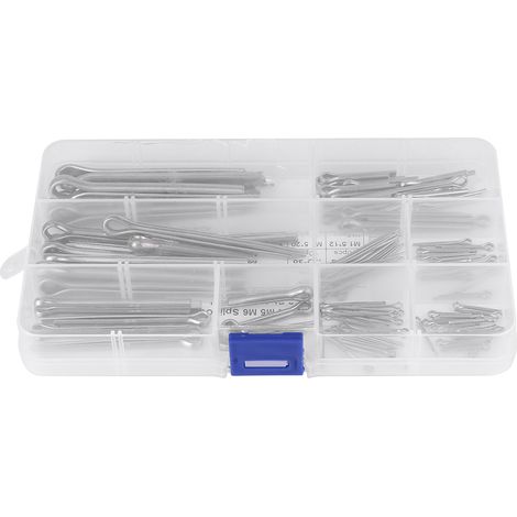 Assortiment de 90 goupilles fendues M1.5, M2, M3, M4, M5 et M6 (11 types différents) avec étui. (1/5)