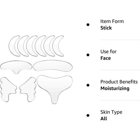 Ensemble de 11 patchs anti-rides, patchs pour le cou, patchs liftants anti-rides pour le cou, patchs anti-rides en silicone pour les seins, patchs pour le visage, prévient les rides. (1/5)