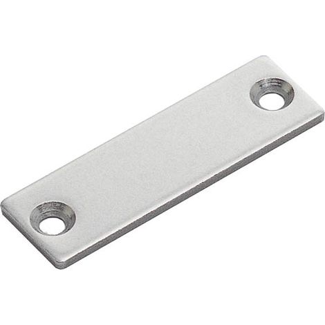 Contre plaque à visser inox poli – Entraxe 40 mm – Épaisseur 2 mm – Hauteur 15 mm – Largeur 49 mm – Résistance à la corrosion – Sugatsune (1/2)